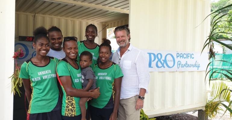 Vanuatu Beach Volleyball team members with P&O President Sture Myrmell.jpg