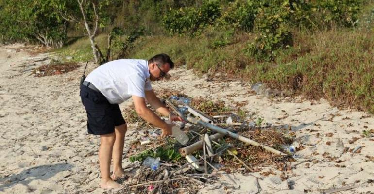 Capt from Variety beach cleaning